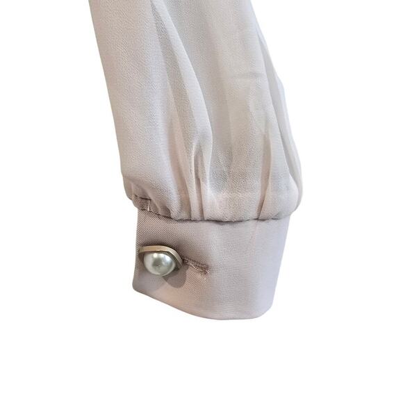 Nasty Gal Pink Padded Shoulder Blouse Dress Sz US 4 - Picture 5 of 6